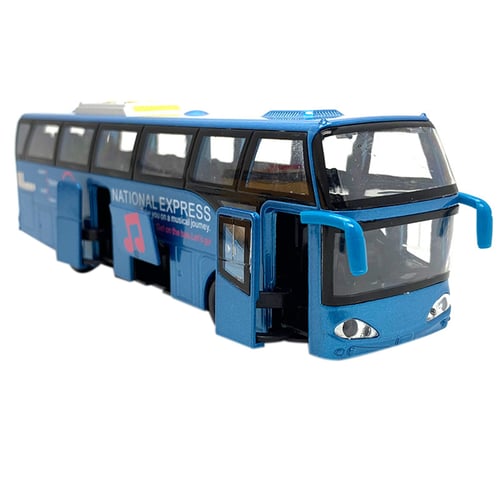 1:32 Alloy Pull Back Car Toys High Simulation Sightseeing Bus with Sound Light