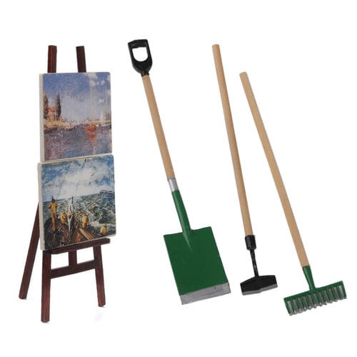 Dollhouse Miniature 1:12 Scale Art Easel Paintings Palette Artist Supply 