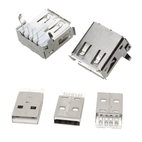 20Pcs USB 2.0 Type A 4 Pin Female Right Angle PCB Socket Connector DIY 