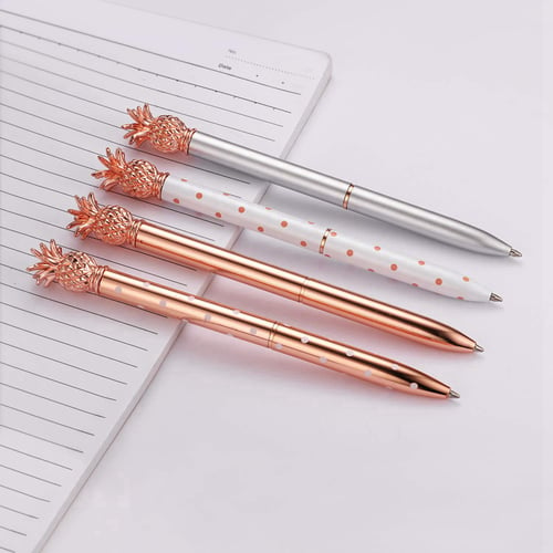 12pcs/Lot New Luxury Bling Metal Rose Gold Diamond Crystal Pen Ballpoint pens 