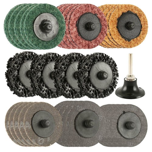 1" Sanding Disc Type R Roll Lock Discs Polishing Pad Roloc Abrasives Mandrel Kit 