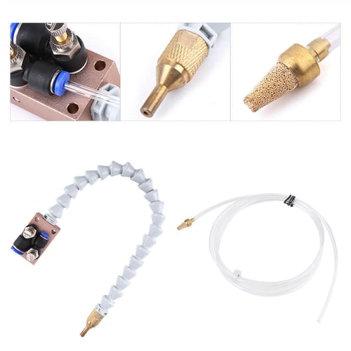 Bidirection Mist Coolant Lubrication Spray System For 8mm Air Pipe CNC Lathe GL 