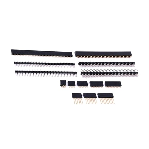 40 Piece 2.54mm Pin Headers 40 Pin Breakaway PCB Board Single Row Male and Female Pin Header Connector Kit for Arduino Prototype Shield 20pcs male header, 20pcs female header