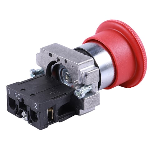 22mm 10A Red/Green Mushroom Emergency Stop Button Switch Momentary reset ON/OFF 