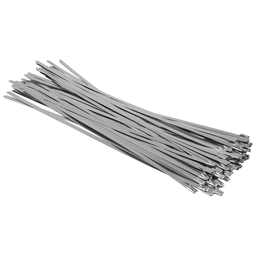 50-300pc Stainless Steel Metal Cable Ties Zip Wrap Exhaust Heat Straps Induction 