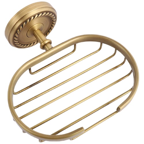 Wall Mounted Soap Dish Holder Basket Tray Bathroom Bath Shower Brass Material 