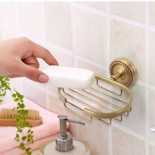 Bathroom Accessory Brass Shower Soap Rack Dish Holder Wall Mounted Soap Holder 