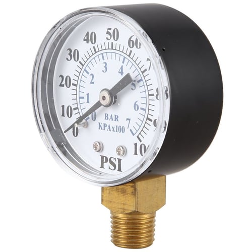 Air Compressor Pressure Hydraulic Gauge 1.5 Face Side Mount 1/8" NPT 0-200 PSI 