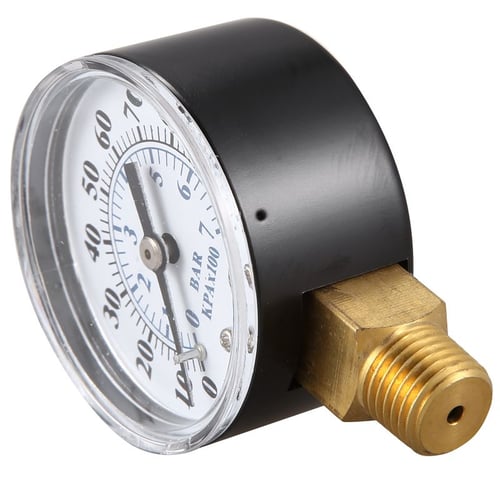 Air Compressor Pressure Hydraulic Gauge 2" Face Side Mount 1/4" NPT 0-200 PSI 