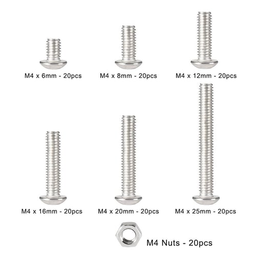 4mm x 20mm Stainless Steel Hexagon Socket Head Set Cup Point Grub Screws 20pcs 