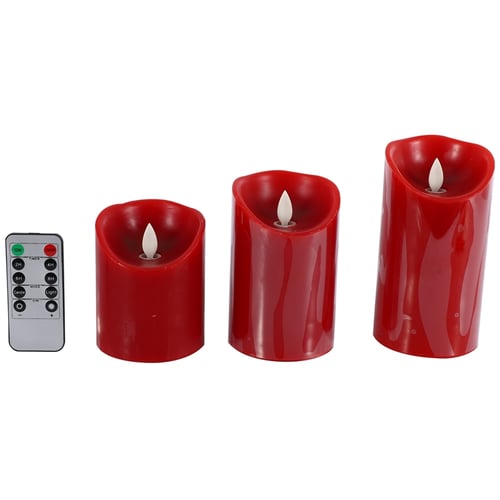 Flameless Candles LED with Remote Timer Flickering Light Pillar Real Drip Wax fo 