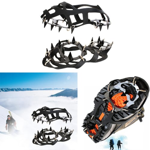 18 Teeth Crampons Non-slip Ice Snow Climbing Shoe Covers Spike Cleats Crampons