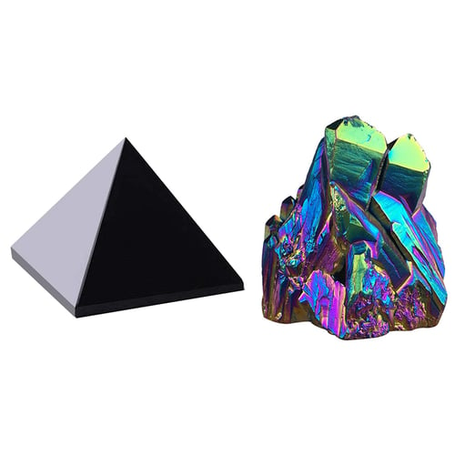Natural Crystal Obsidian Mascot Quartz Pyramid Stone Rock Crystals Ornamets 