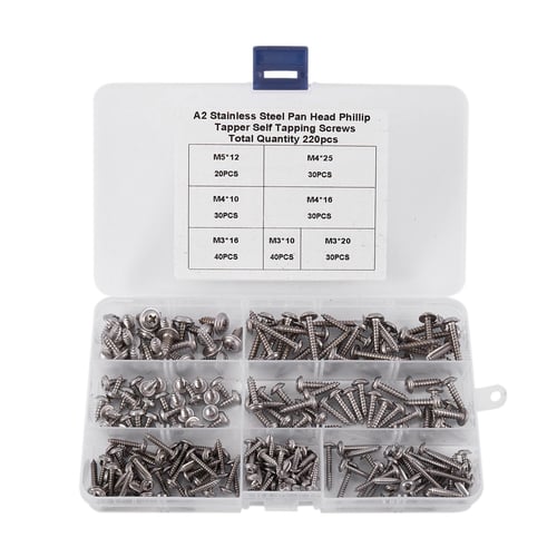 Stainless Steel Pozi Pan Head Self Tapping Screws Self Tappers Assorted 800 pcs 