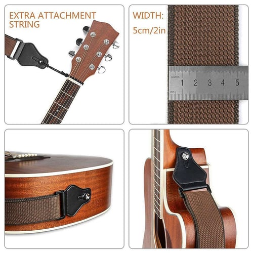 Guitar Straps for Electric&Acoustic Guitar,Bass,Ukuleles Guitars With 6 Guitar Picks（2pcs Black nylon）