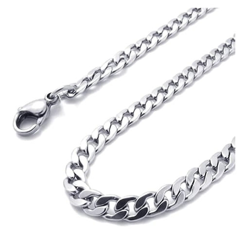 2 Pcs Men Chain Stainless Steel Armor Chain Necklace Silver Color Width 5mm Length 68cm Width 7mm Length 50cm Buy 2 Pcs Men Chain Stainless Steel Armor Chain Necklace