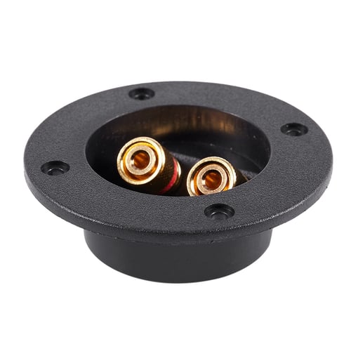 2pcs Round Pure Copper 2 Way Speaker Junction Box Terminal Binding Post OD-75mm 