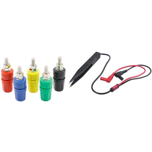 10pcs 5 colors Grabbers Probes SMD SMT IC Hook Test Clip Flat Cables 50mm 