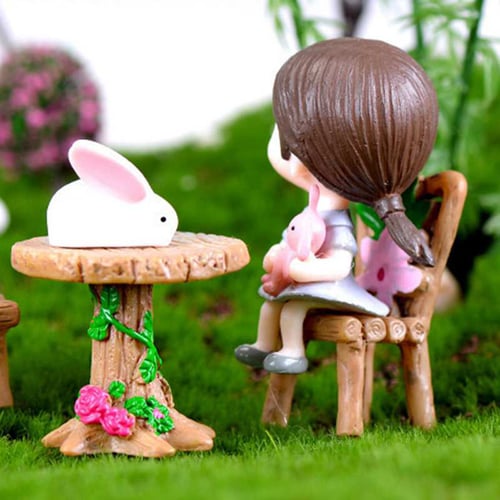 1Pc Mini Tables Chairs Furniture Miniature Landscape Decor Fairy Garden Ornament 