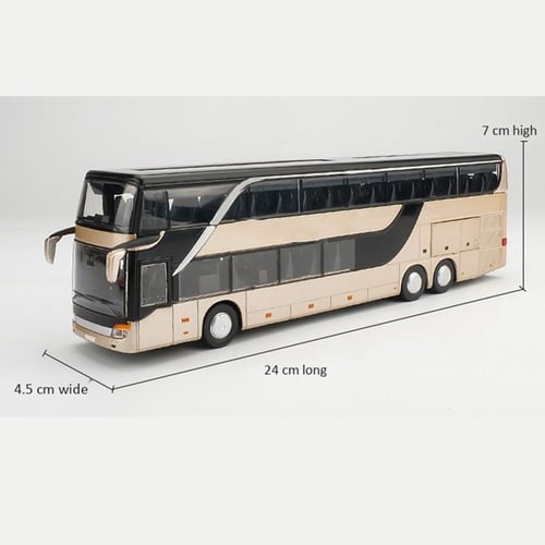 1:32 Alloy Double Layers Tour Bus Pull Back Car Model Sound Light Kids Toy  Ц 