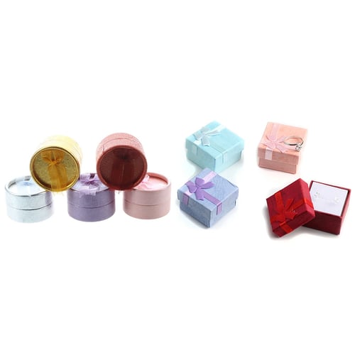 5PCS Jewelry Display Wedding Packaging Ring Earring Box Organizer Gift Case 