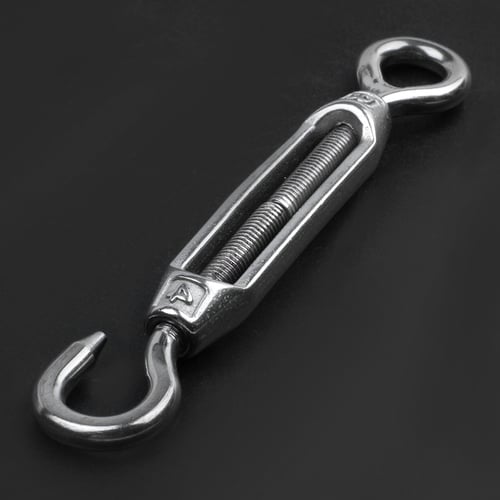 10 PCS Stainless Steel Hook Eye Turnbuckle for 4mm Wire Rope 