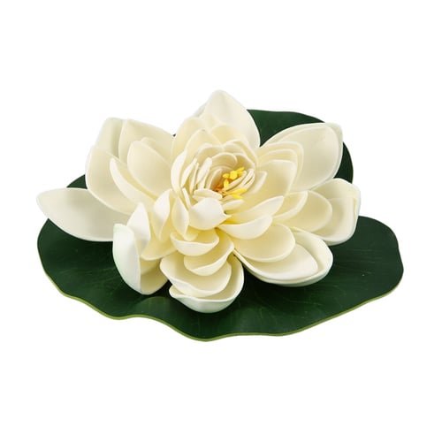2PCS Artificial  Fake Lotus Leaf Flowers Water Lily Floating Pool Plants Decor 