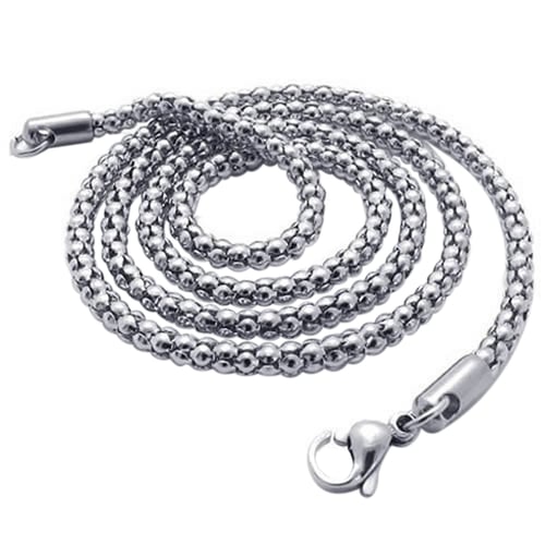 2 Pcs Stainless Steel Curb Chain Necklace Silver Color 3 Mm Wide 55 Cm Long Width 2 Mm Length 50 Cm Buy 2 Pcs Stainless Steel Curb Chain Necklace Silver