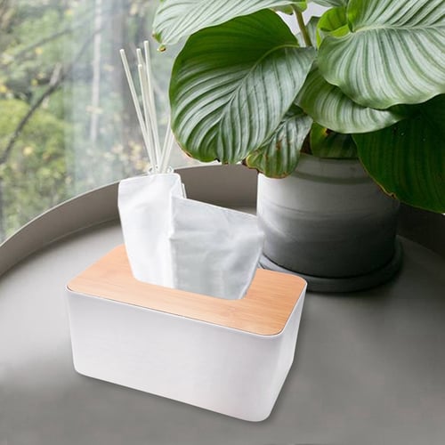 Wooden Tissue Box Home Tissue Box Container Towel Napkin Tissue Holder Decor 