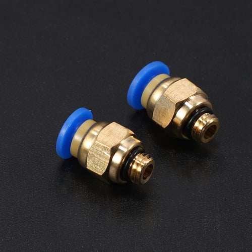 2pcs Pneumatic Connector PC4-M6 for Bowden 3D Printer 1.75mm PTFE Tube Push Fit 