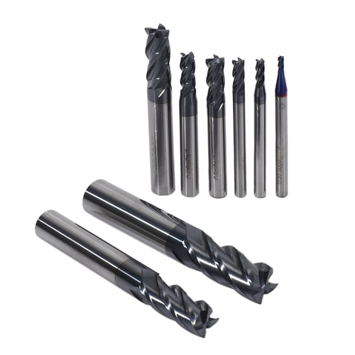 8pcs 4Flutes Tungsten Carbide End Mill Set Milling Cutter Tool 2mm-12mm HRC50 