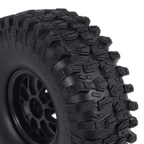4x Aluminum 1.9" Beadlock Wheel Rim &  Tire Tyre Set for 1:10 RC SCX10 II 90046 