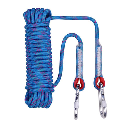 Outdoor Rock Climbing Rope Cord Camping Safety Cord Life Saving With Carabiners 