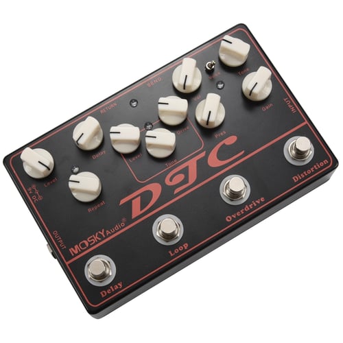 Loop DTC 4-in-1 Electric Guitar Effects Pedal Distortion Overdrive Delay 