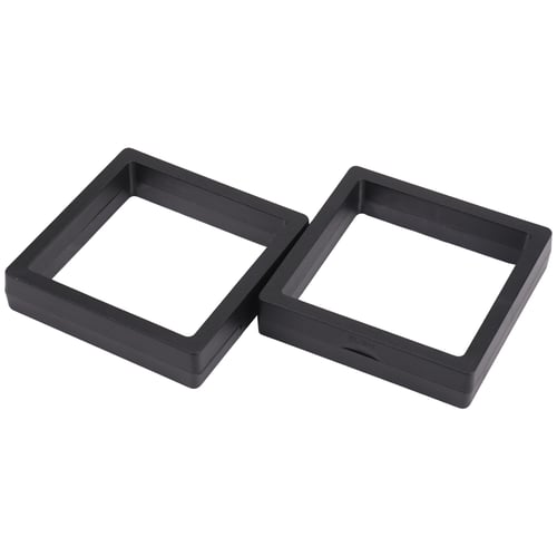 2pcs Square 3D Albums Floating Frame Holder Coin Box Jewelry Display Show Case 
