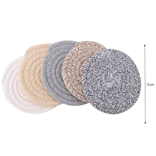 Round Cotton Braided Table Place Mats, Round Braided Table Mats