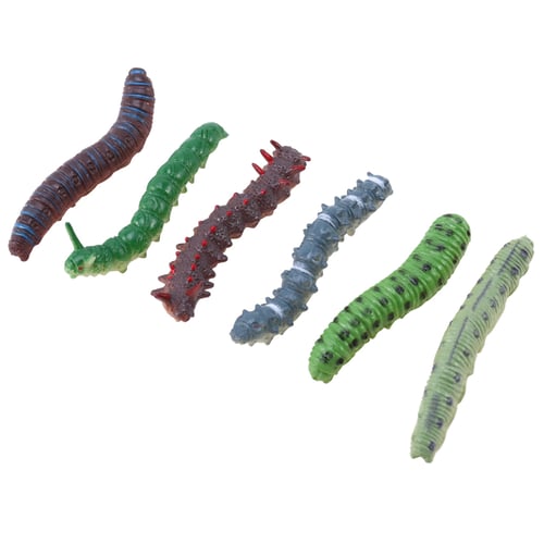 12pcs Plastic Caterpillar Worm Insects Toy Kids Teaching Learning Gifts 