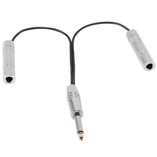 Computer Cables PRO 6.35mm 1/4 inch Stereo Jack Splitter Cable Adapter Lead Plug to 2 x Sockets Cable Length Black