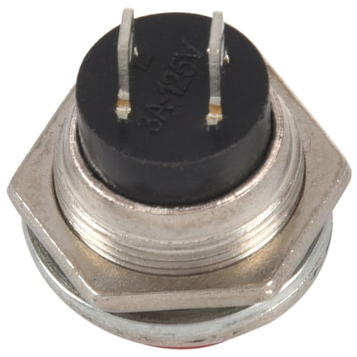 on Circular Switch 2 Pins Stainless Push Switch 3v-6v-9v 16mm Momentary Off- 