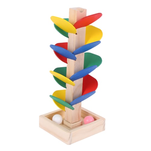 Block Wooden Puzzle Toy Educational Montessori Kids Toys Tree Ball Tracking Game 
