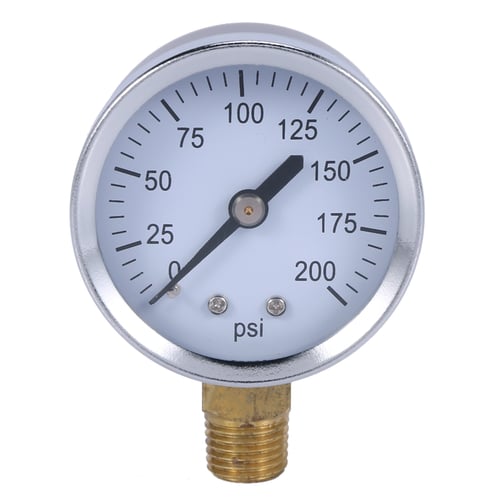 0~14 Bar Air Oil Water Pressure Gauge 1/4 Inch NPT 0-200PSI Manometer Side Mount 