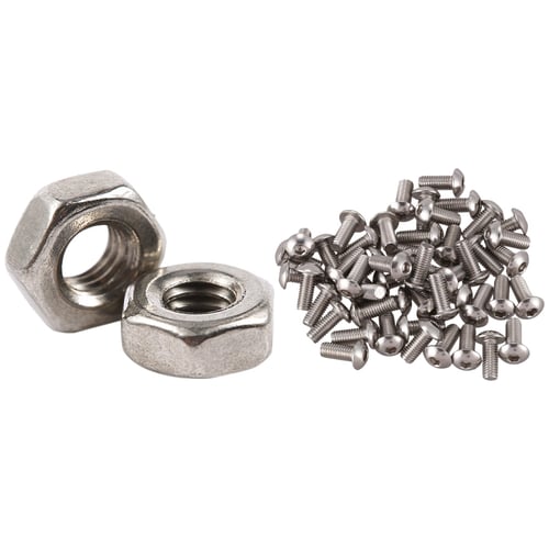 100 Pcs Silver Tone Metal M2 Hex Screw Nut Fastener Tool