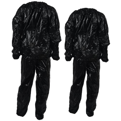 New Heavy Duty Fitness Weight Loss Sweat Sauna Suit Exercise Gym Anti-Rip Black 