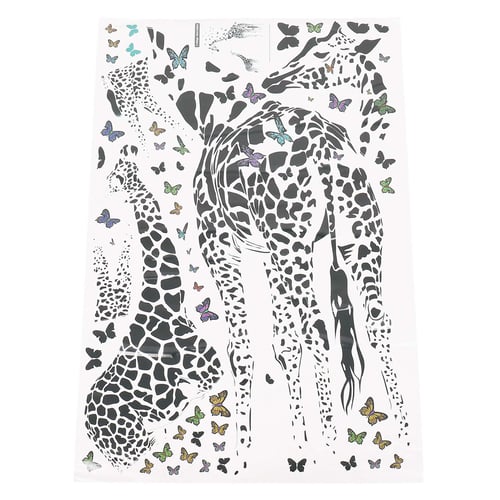 Living room bedroom Background decoration Giraffe butterfly New wall stickers