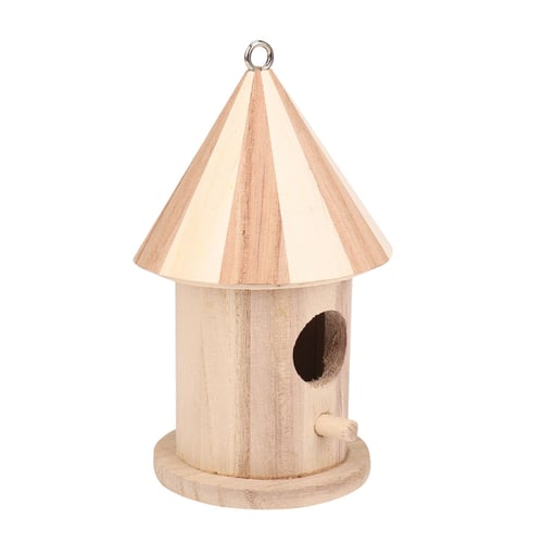 New Wooden Bird House Birdhouse Hanging Nest Nesting Box Hook Home Garden Decor
