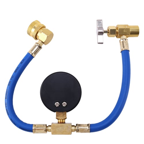 R134A Recharge Hose Car AC Refrigerant Charge Hose Kit Recharging Hose with Gauge A/C 1/2 Recharge Measuring Kit Can Tap Air Conditioning Pressure Gauge R134A 