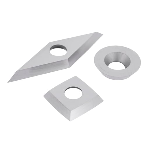 1Set Carbide Cutter Blade Inserts Kit Wood Lathe Turning Tools Round Square Part 