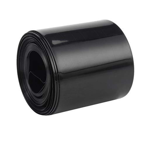 Battery Sleeve PVC Heat Shrinkable Tube Wrap Black Width 80MM Φ50MM x 5M 
