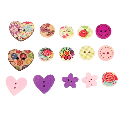 40g Mixed Wooden Buttons Cloths Sewing Decoration Scrapbooking Daily Goods 