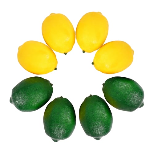 8 Pack Artificial Fake Lemons Limes Fruit for Vase Filler Home Kitchen Part